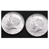 2 1964 KENNEDY HALF DOLLARS