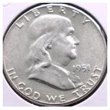 1951 CHOICE BU FRANKLIN HALF DOLLAR