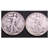 2 WALKING HALF DOLLARS