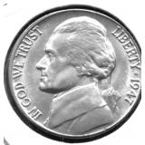 1947 D GEM BU JEFFERSON NICKEL