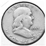 1953 S FRANKLIN HALF DOLLAR F