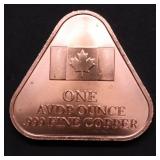 1 OZ .999 COPPER CANADA TRIANGLE
