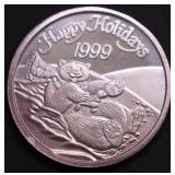 1 OZ  .999 SILVER HAPPY HOLIDAY ROUND