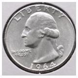 1964 GEM BU WASHINGTON QUARTER
