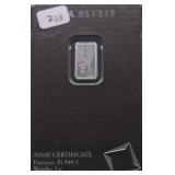 1 GRAM .999 VALCAMBI PLATINUM BAR