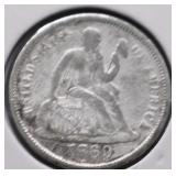 1869 S SEATED DIME VF DETAILS