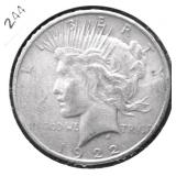 1922 PEACE DOLLAR VF