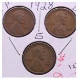 1928 S PDS LINCOLN CENT SET