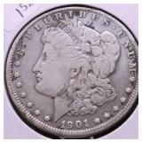 1901 O MORGAN DOLLAR AU