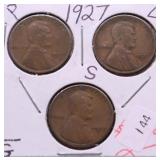 1927 S PDS LINCOLN CENT SET