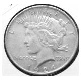 1924 PEACE DOLLAR VF