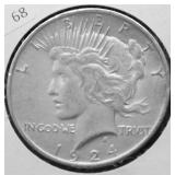 1924 PEACE DOLLAR VF