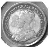 1920 CANADA SILVER 5 CENTS VG