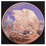 1 OZ .999 COPPER COLORIZED ROUND