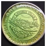 1 OZ  .999 SILVER GREEN VILLE TREATY ROUND