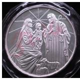 1 OZ  .999 CHRISTMAS SILVER ROUND