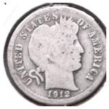 1912 BARBER DIME G