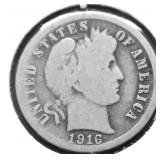 1916 S BARBER DIME G