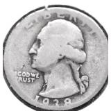 1938 WASHINGTON QUARTER VG