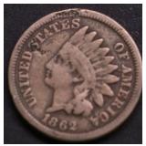 1862 INDIAN HEAD CENT VF