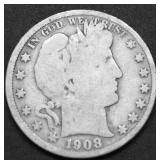1908 BARBER HALF DOLLAR G