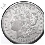 1921 MORGAN DOLLAR AU