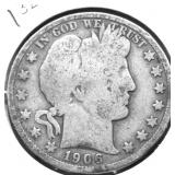 1906 D BARBER HALF DOLLAR G