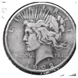 1922 PEACE DOLLAR VG