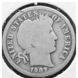 1907 D BARBER DIME G