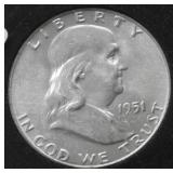 1951 D GEM BU FRANKLIN HALF DOLLAR