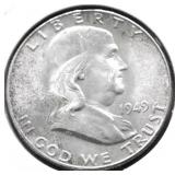 1949 GEM BU FRANKLIN  HALF DOLLAR