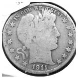 1911 S BARBER HALF DOLLAR G