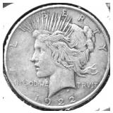 1922 D PEACE DOLLAR VF
