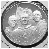APOLLO 12 SILVER ROUND HIGH RELIEF GEM