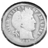 1897 O BARBER DIME G