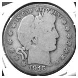 1915 D BARBER HALF DOLLAR G