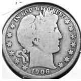 1906 D BARBER HALF DOLLAR G