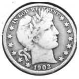 1902 BARBER HALF DOLLAR VG