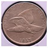 1857 FLYING EAGLE CENT XF