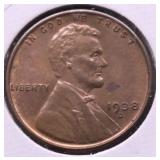1938 D CH BU RED LINCOLN CENT