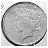 1923 PEACE DOLLAR VF