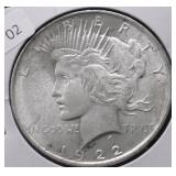 1922 CHOICE BU PEACE DOLLAR