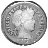 1898 BARBER DIME VG