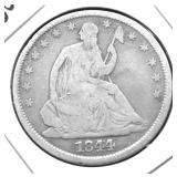 1844 O SEATED HALF DOLLAR VG
