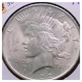 1922 CHOICE BU PEACE DOLLAR