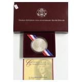 THOMAS JEFFERSON SILVER DOLLAR W BOX PAPERS