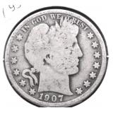 1907 BARBER HALF DOLLAR G