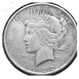 1922 D PEACE DOLLAR VF