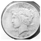 1934 S PEACE DOLLAR VG