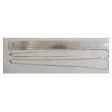 2 FLAT STERLING SILVER NECKLACES